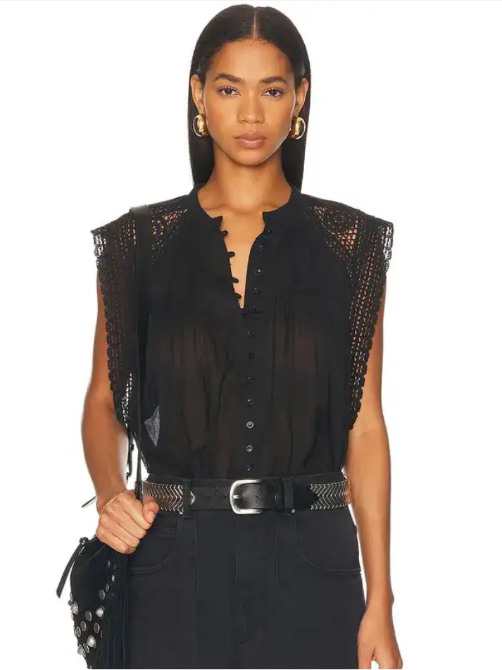 Isabel Marant Toile Gresia Top In Black
